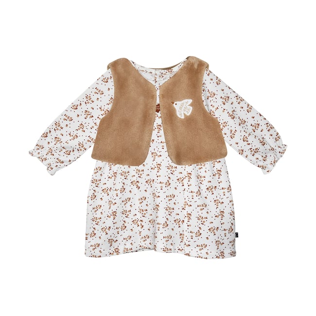 Robe gilet s/s mches servane maille beige <span itemprop=