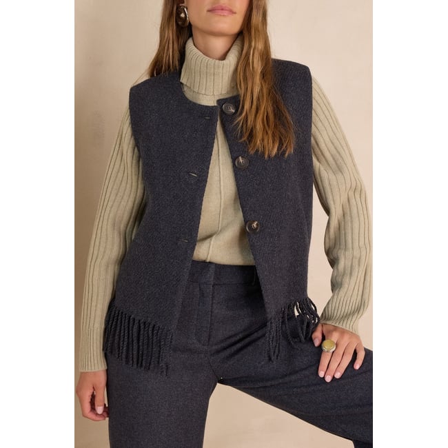Gilet à franges PAIGE en laine - Maison 123