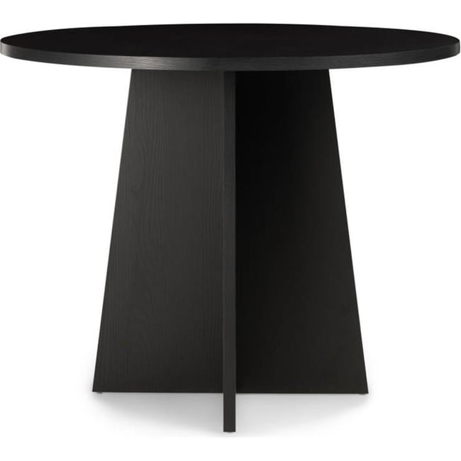 Table à manger ronde en bois Couleur noir structuré bois <span itemprop=