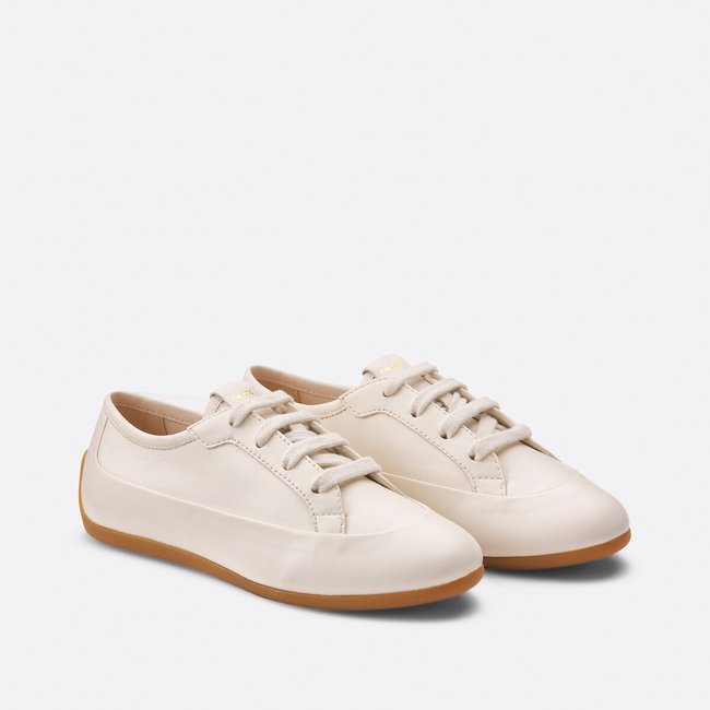Baskets en cuir Addisse blanc <span itemprop=