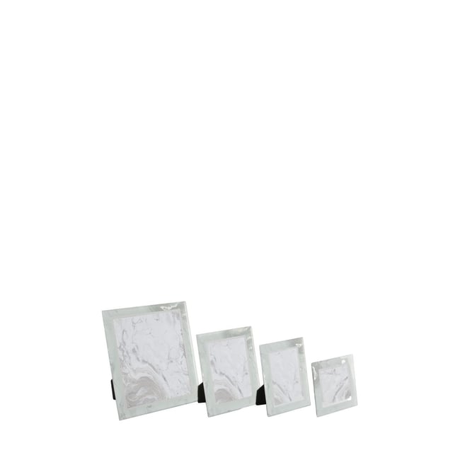 Cadre photo en verre effet marbre Couleur argent <span itemprop=