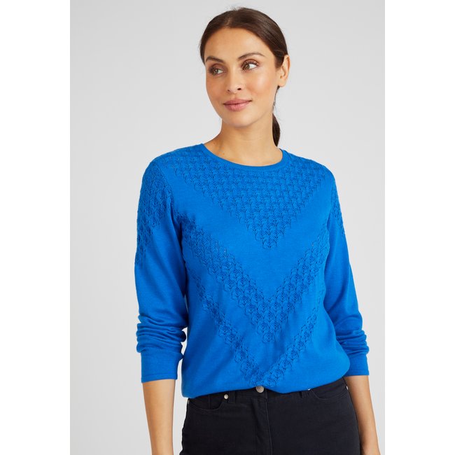 Pull point fantaisie Thermolactyl bleu électrique <span itemprop=