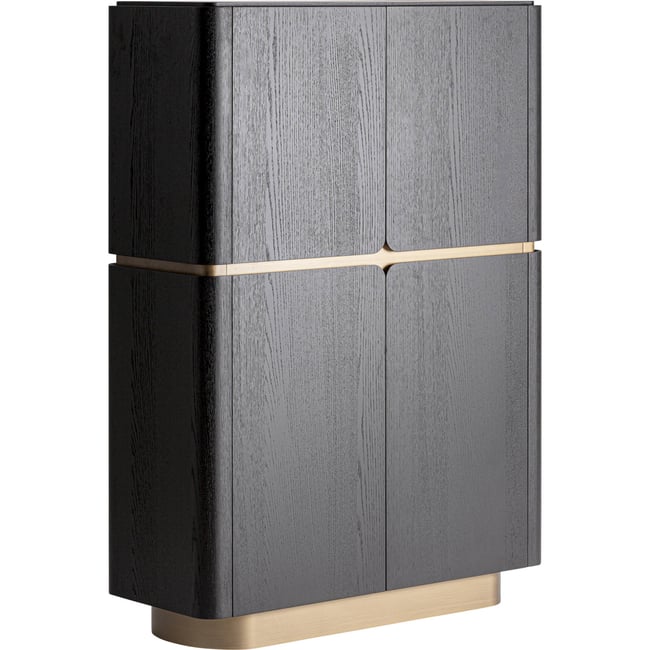 Armoire contemporaine en bois Couleur noir et chêne doré <span itemprop=