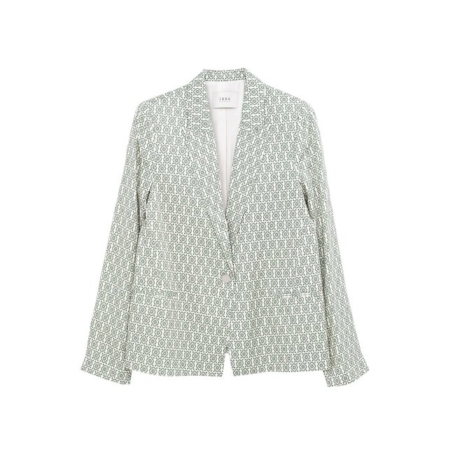 Tailored jacket, graphic print, green print, IKKS
