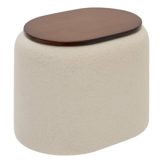 Pot à cotons ovale ARGILEO Couleur beige <span itemprop=