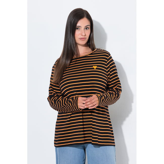 T-shirt rayé, cœur sur le buste - ULLA POPKEN