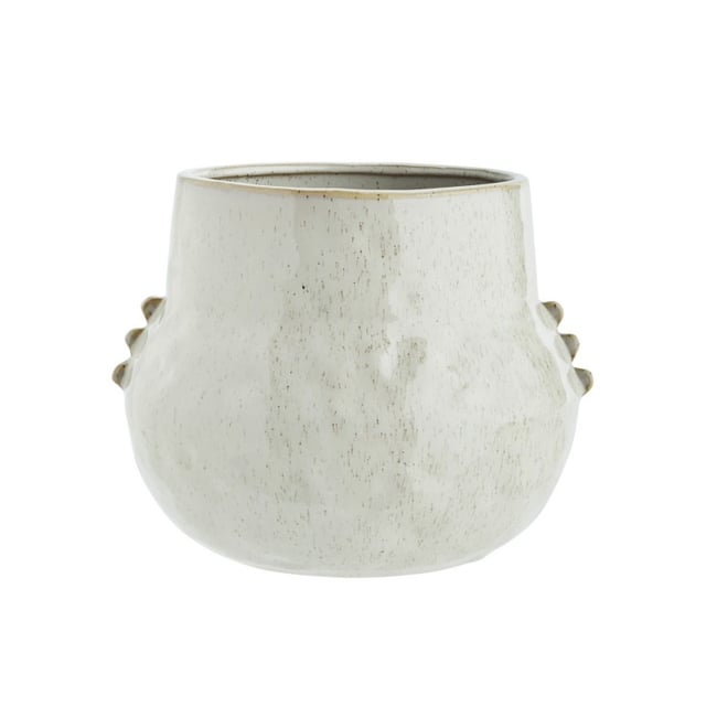 Cache-pot élégant grès Madam stoltz Couleur écru <span itemprop=