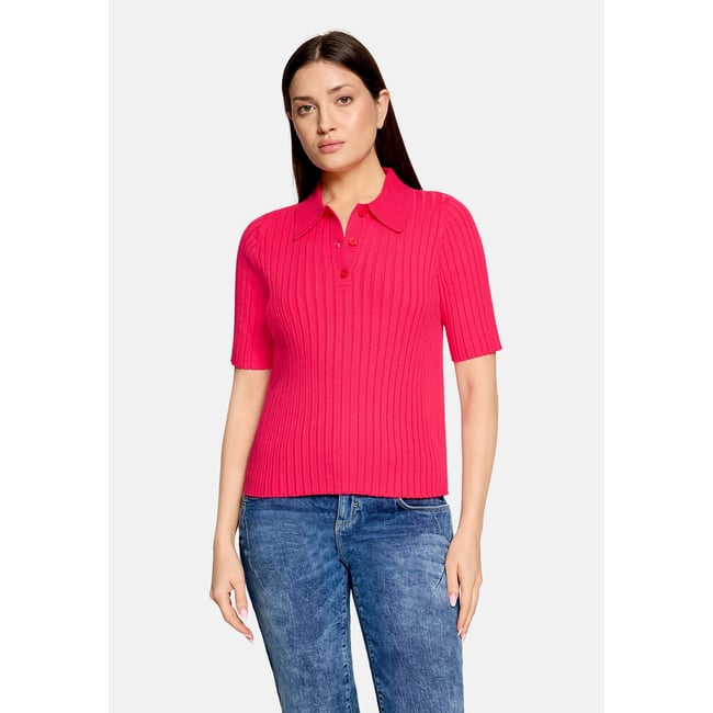 Pull-over en maille à col azalea <span itemprop=