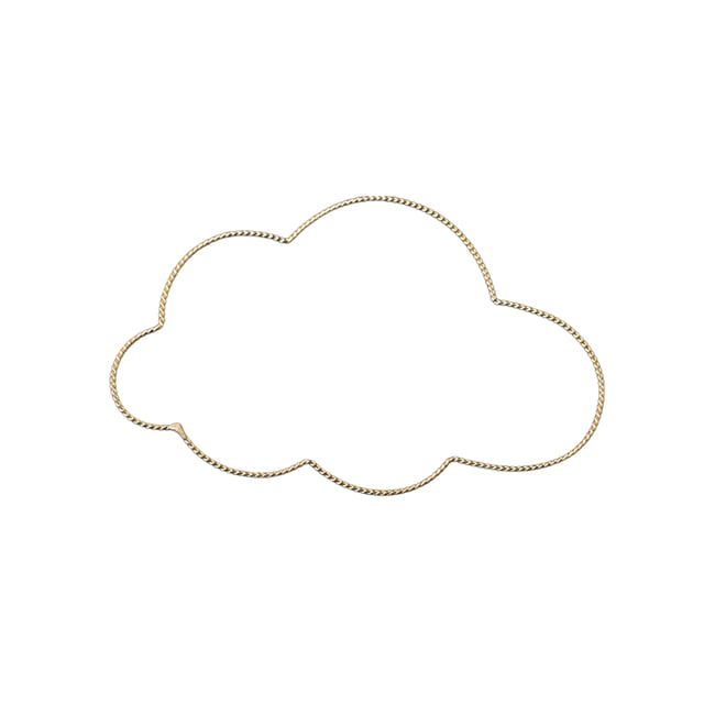 Déco murale nuage fil laiton torsadé -  LOJI Couleur doré vieilli <span itemprop=