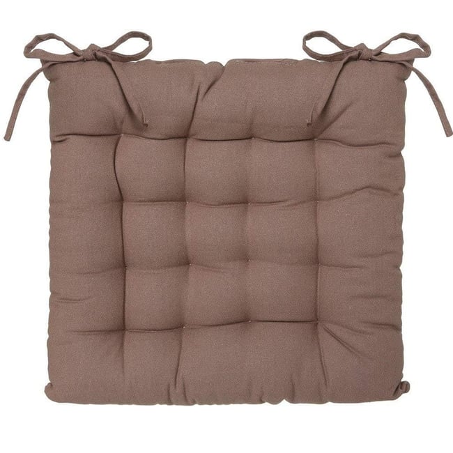 Assise de chaise matelassée coton 38 x 38 cm taupe - EDEN
