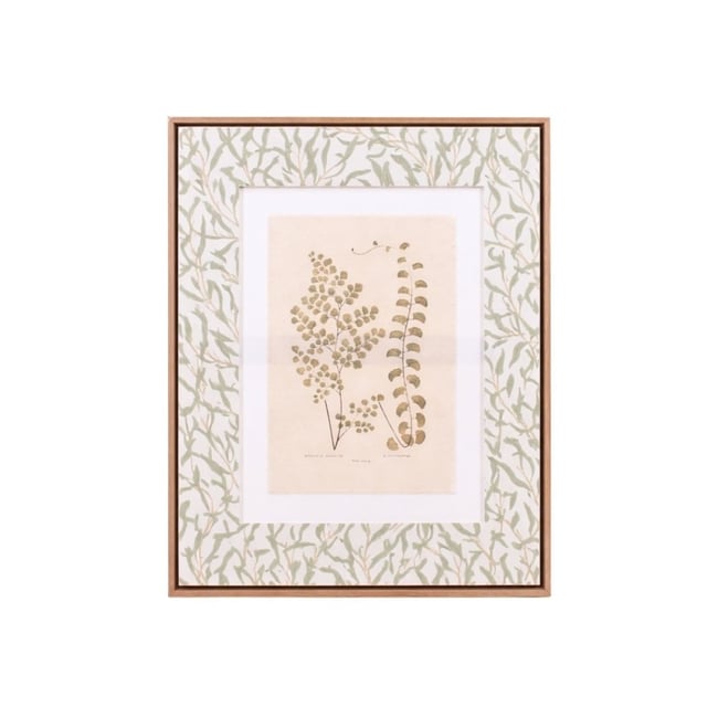 Image encadrée et toile de lin imprimée 45x60cm Couleur vert <span itemprop=