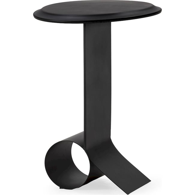 Table d'appoint en métal contemporaine Couleur plombé <span itemprop=
