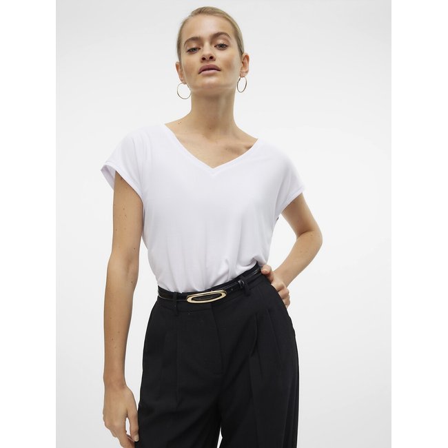 Футболка с V-образным вырезом белый VERO MODA