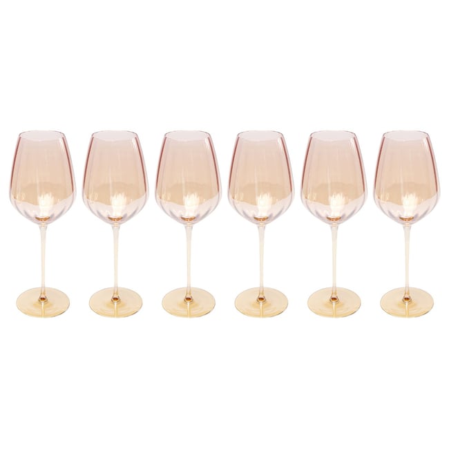 Lot de 6 verres à vin blanc, MOCCA Couleur marron <span itemprop=