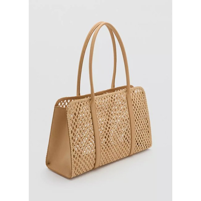 Sac porté épaule tressé beige <span itemprop=