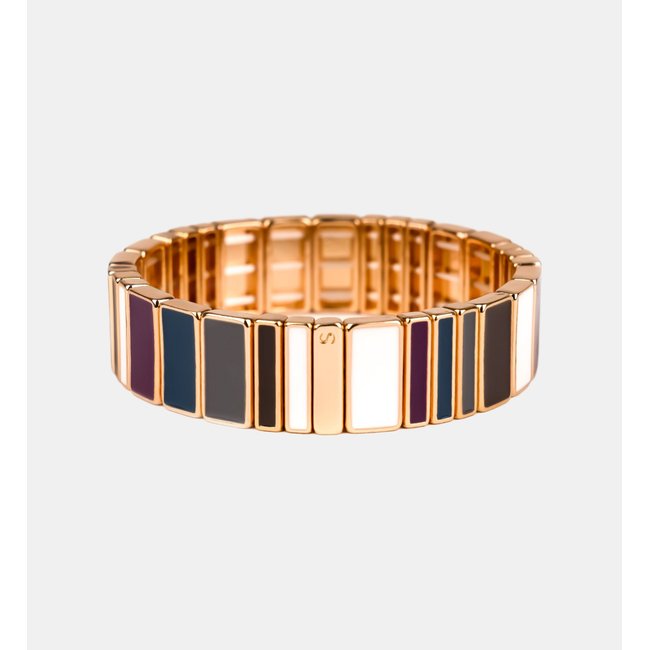 Bracelet larges facettes horizontales serties - SIMONE A BORDEAUX