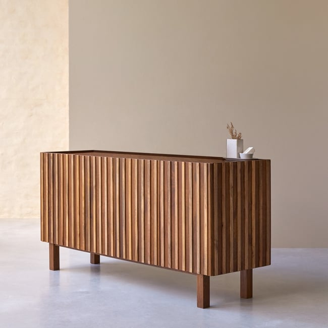 Meuble Salle De Bain en Manguier massif, MILO Couleur marron foncé <span itemprop=