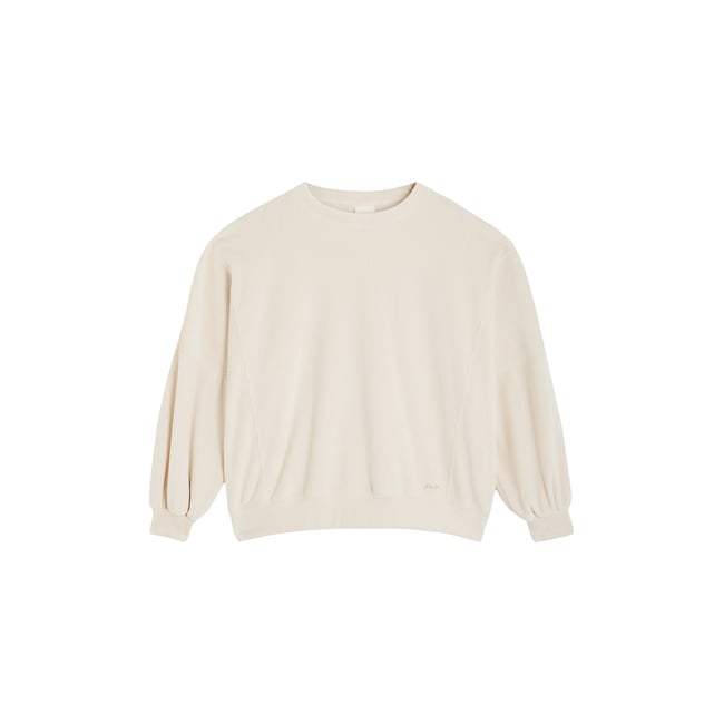SWEAT SOFT blanc casse <span itemprop=