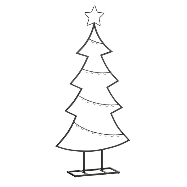 Sapin de Noël décoratif pour ornements H105 cm HOLLIX Couleur noir <span itemprop=