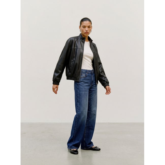 Jean À Coupe Large dark blue denim 1 <span itemprop=