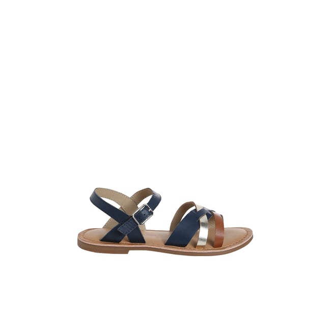 Sandales brides fantaisie cuir enfant lot bleu <span itemprop=