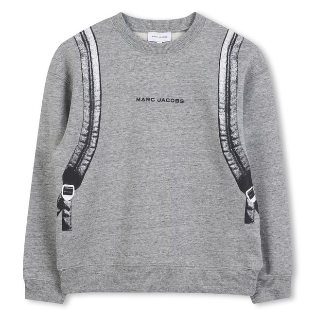Sweat en polaire de coton gris chine acier <span itemprop=