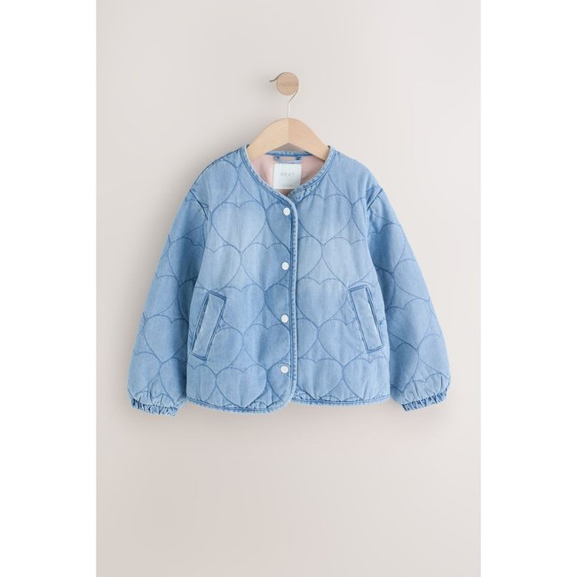 Veste matelassée à cœur jean bleu moyen <span itemprop=