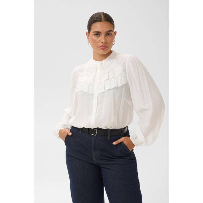 Chemise à manches longues blanc chalk <span itemprop=