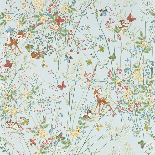 Bambi Sea Salt Wallpaper, blue, SANDERSON X DISNEY