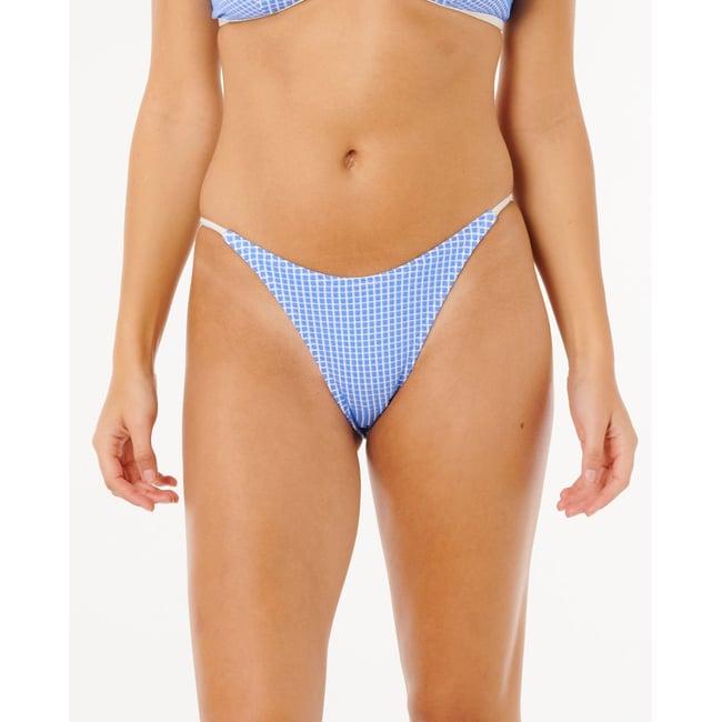 Bas de maillot de bain taille haute brésilien Poolside bleu <span itemprop=