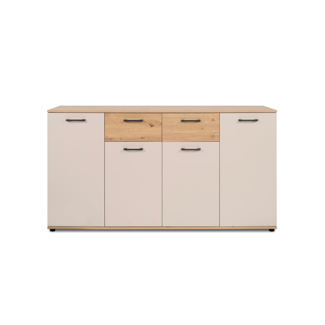 Buffet 4 portes, 2 tiroirs LINO Couleur bois clair <span itemprop=