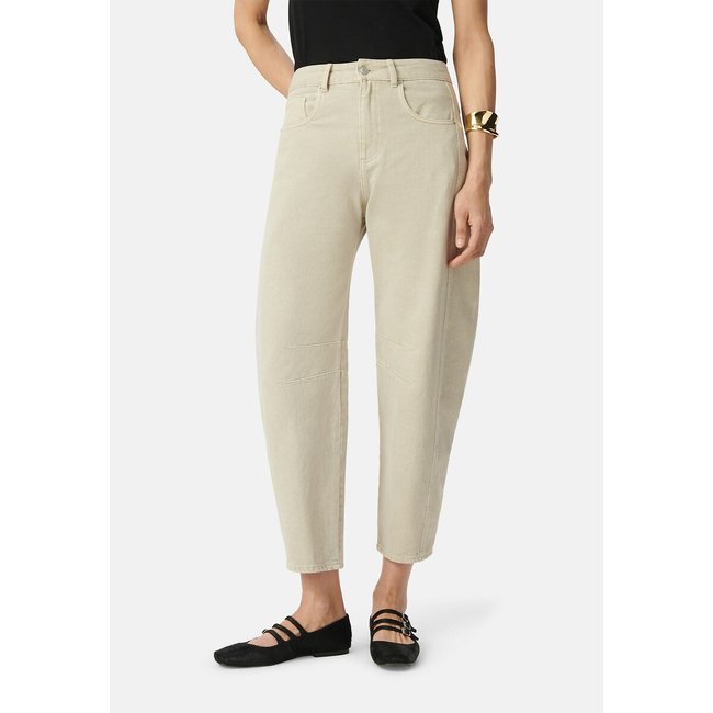 Cropped balloon jeans, linen, IKKS