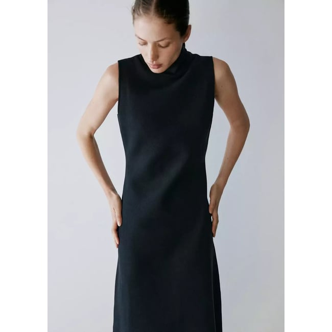 Robe midi en maille Milano noir <span itemprop=