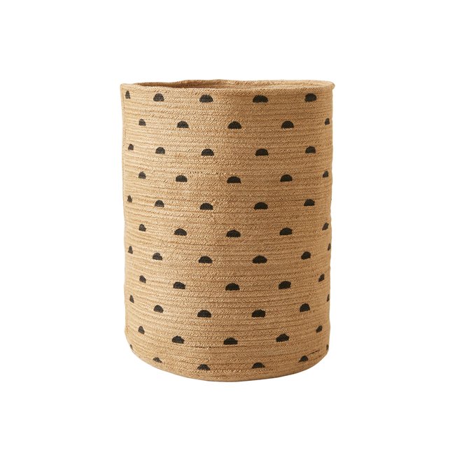 Panier de rangement XL en jute Ethnique Couleur naturel <span itemprop=