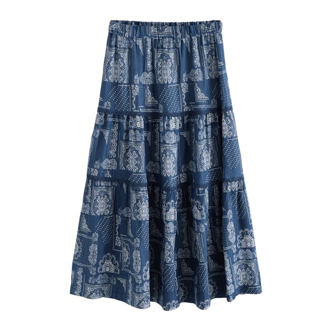 Jupe longue en coton avec volants superposés - NEXT