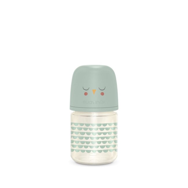 Biberon verre 120ml avec tétine S bonhomia bonhomia vert <span itemprop=