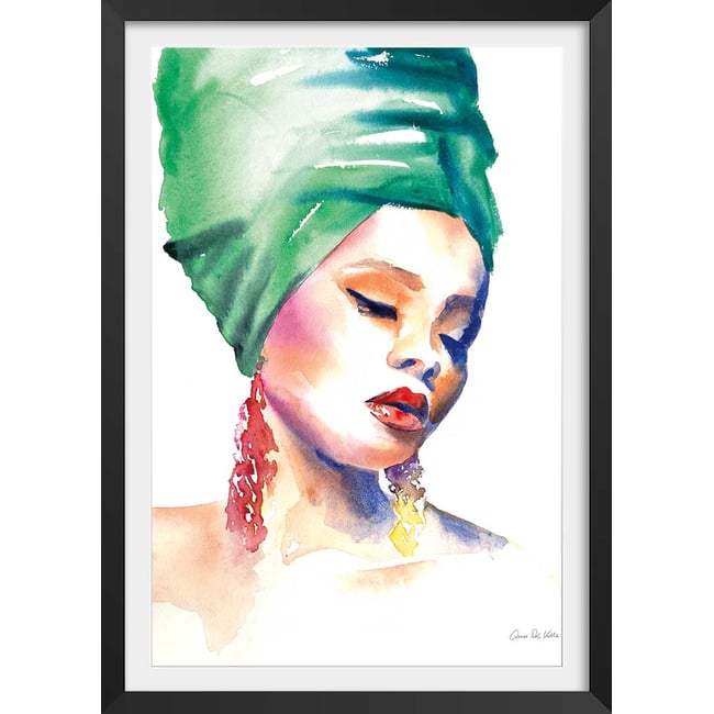 Affiche mode Portrait turban vert - HEXOA
