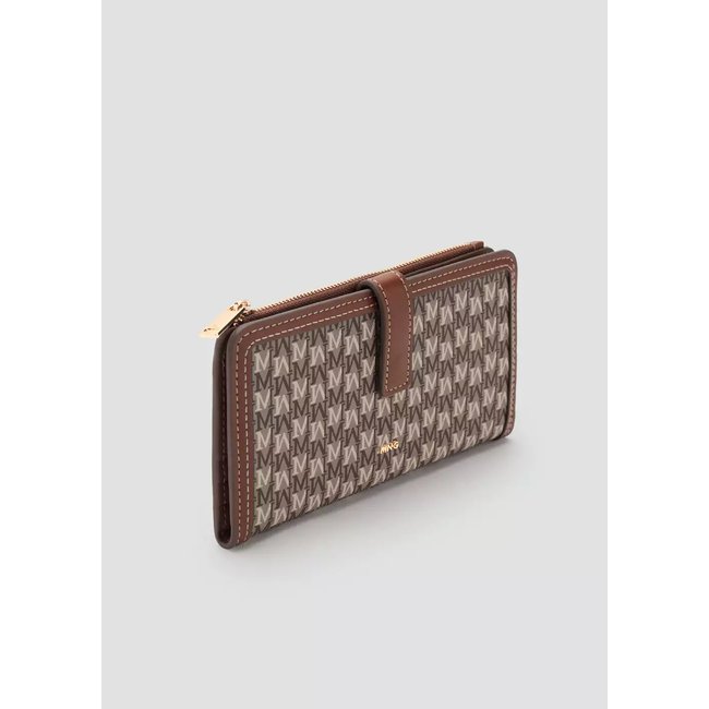 Grand portefeuille imprimé logo marron moyen <span itemprop=