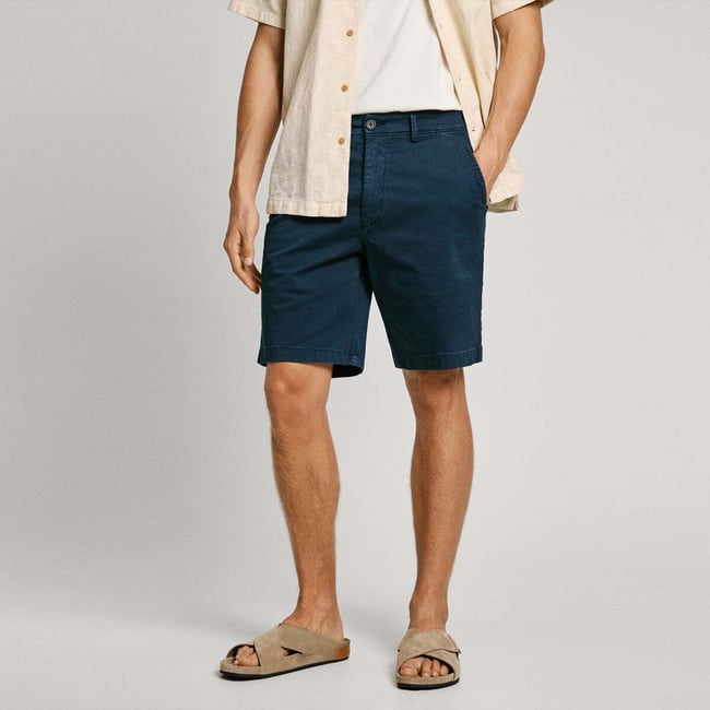 Bermuda Chino Coupe Regular bleu dulwich <span itemprop=