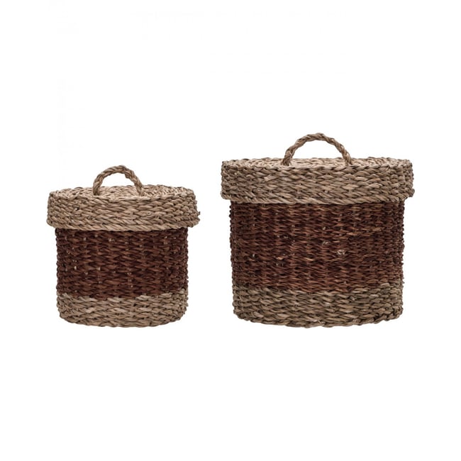 Lot de 2 paniers de rangement avec couvercle Rangi - HOUSE DOCTOR