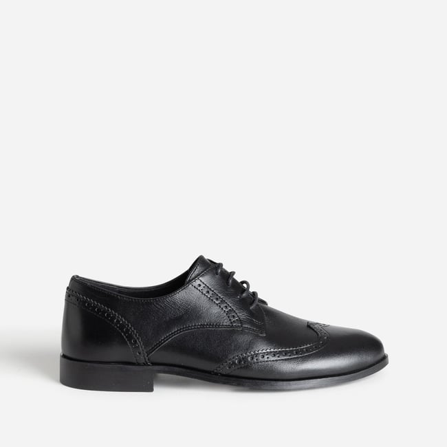 Derby en cuir FLORIA noir <span itemprop=