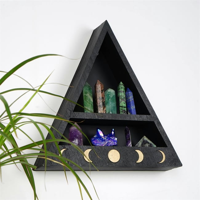 Etagère murale triangulaire noire - 2 niveaux AVIALA Couleur noir <span itemprop=