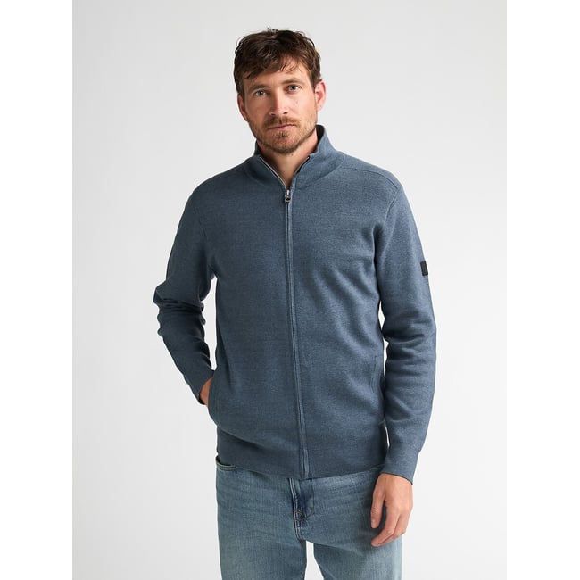 Cardigan in maglia fine blu tempesta PETROL INDUSTRIES