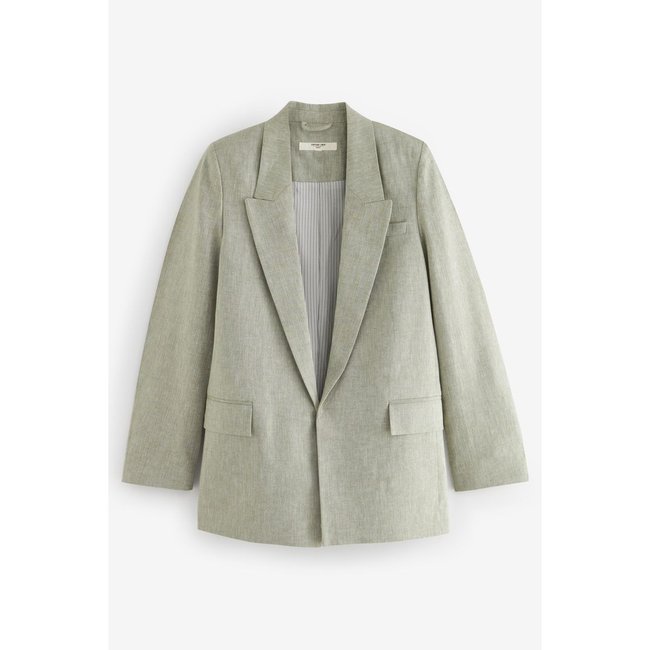 Blazer texturé coupe classique vert kaki <span itemprop=