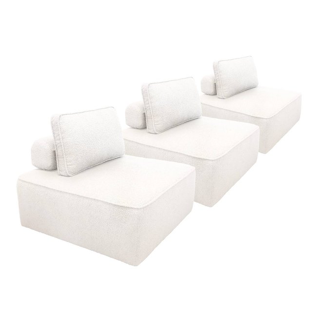 Chauffeuse pour canapé modulable bouclette 1 place (lot de 3) BAO - SWEEEK
