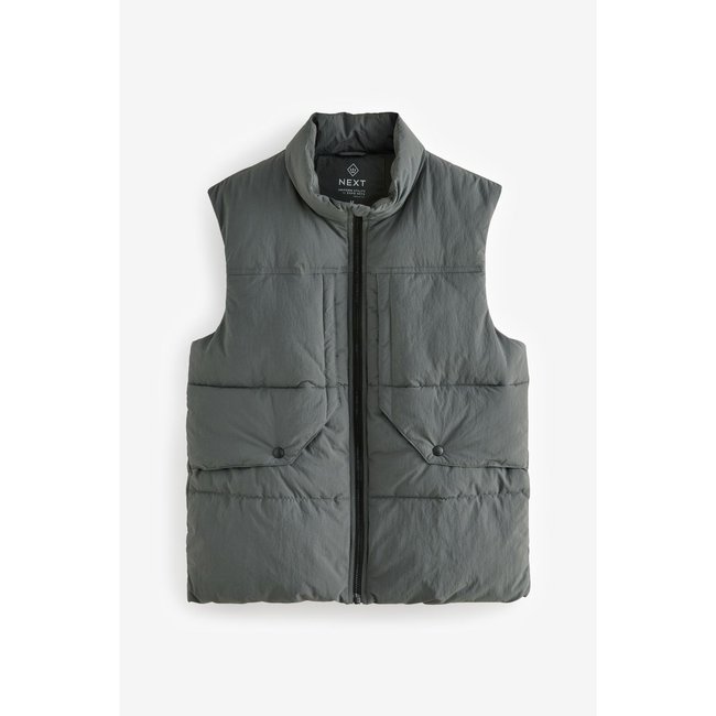 Veste sans manches à poche utilitaire gris ardoise <span itemprop=