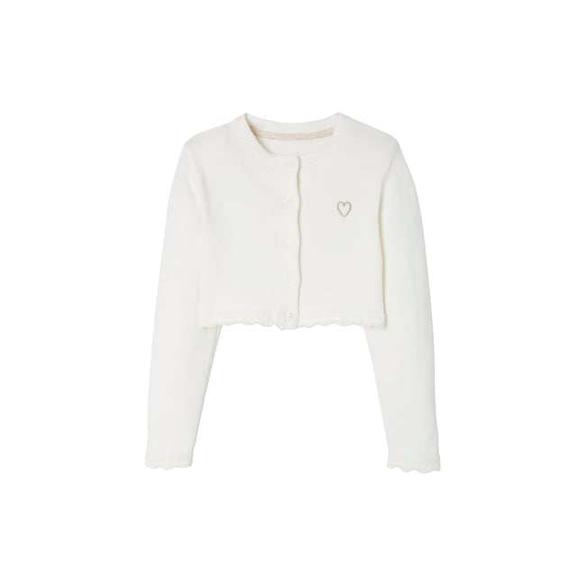 Boléro Manches Longues Pour Fille Bolerose - En Coton Pointelle (dentelle), Léger, Parfait Sur Les Robes - Taille Enfant