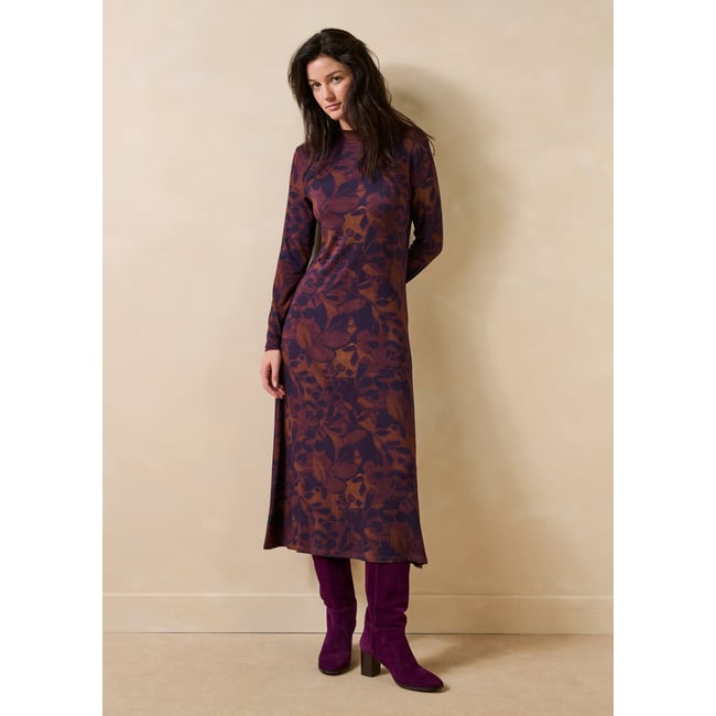 Robe longue à imprimé manches longues viola/tandoori <span itemprop=