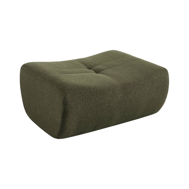 Pouf, repose-pieds pour chauffeuse Sokol bouclette texturée SOKOL Couleur kaki <span itemprop=