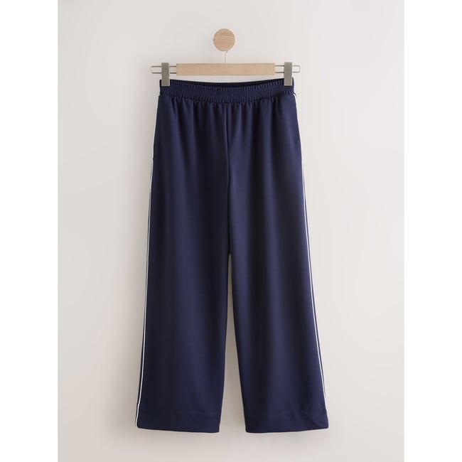Pantalon large à liseré bleu marine <span itemprop=